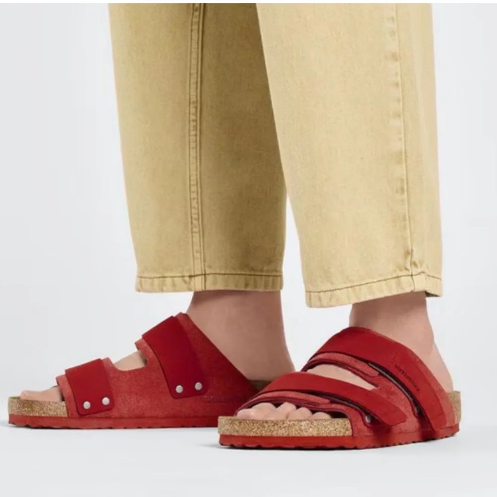 Birkenstock Uji Nubuck-Suede Leather in Sienna Red